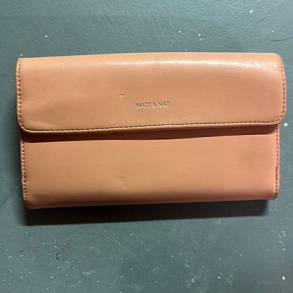 Peach Matt and Nat Oversized Trifold Wallet
